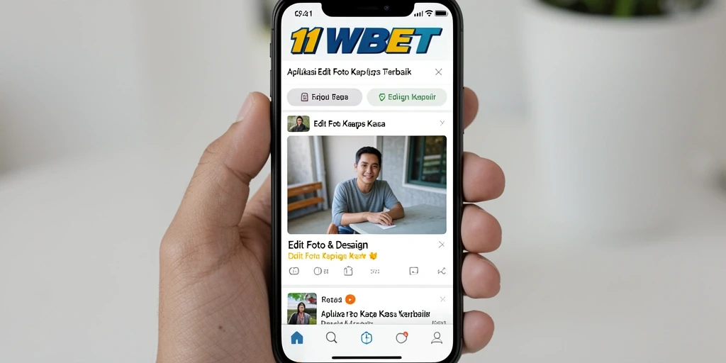 Antarmuka intuitif aplikasi Edit Foto Kertas Kaca 11WBET yang memudahkan penggunaan.