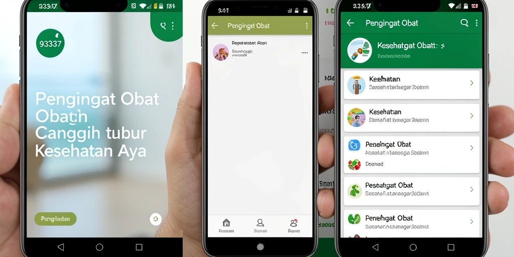 Tampilan antarmuka utama aplikasi Pengingat Obat 93337 yang intuitif.