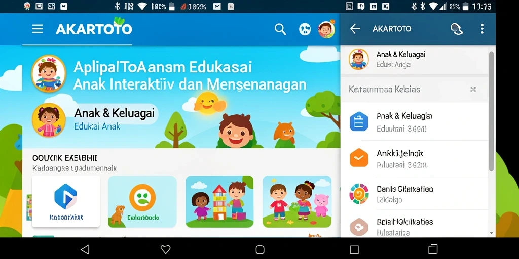 Tampilan antarmuka AKARTOTO yang interaktif dan menarik bagi anak.
