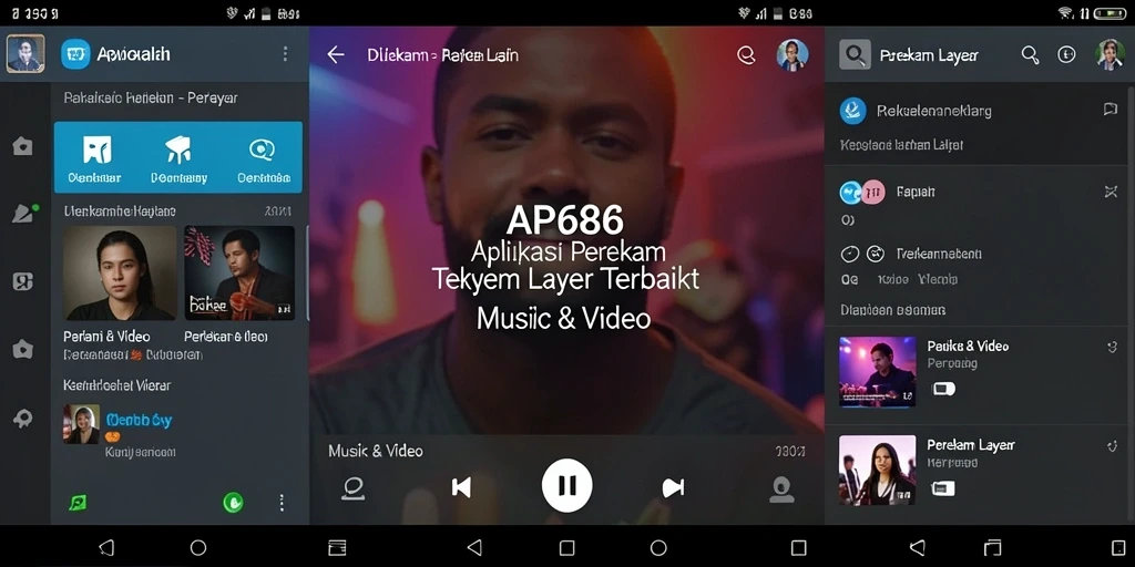 Tampilan antarmuka pengguna AP686 dalam mode Perekam Layar.