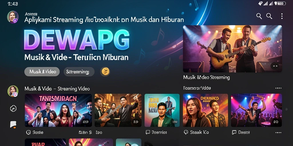 Antarmuka DEWAPG yang menawan untuk streaming video musik.