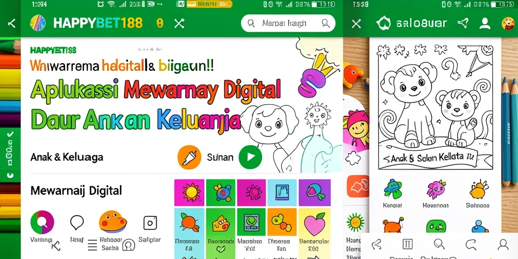 Antarmuka pengguna HAPPYBET188 yang menarik dan interaktif untuk mewarnai.