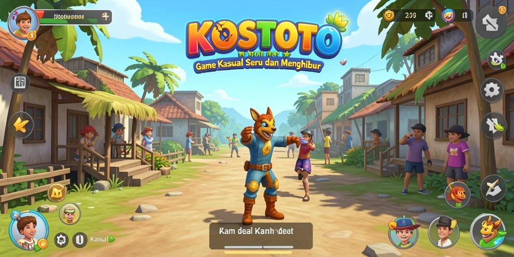 Antarmuka KOSTOTO yang sederhana dan menarik saat bermain.