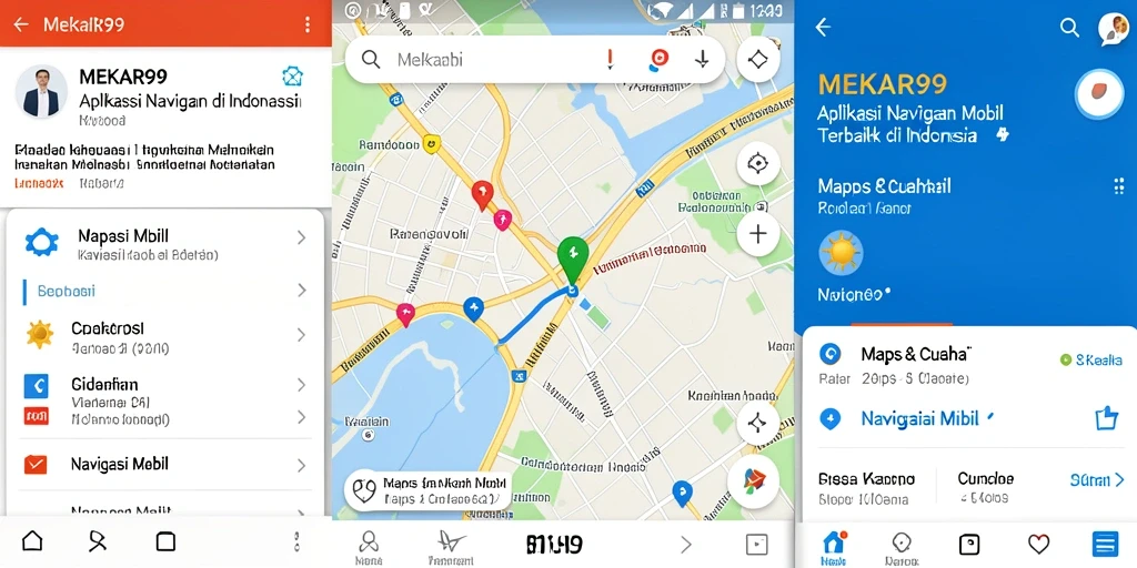 Tampilan antarmuka MEKAR99 yang intuitif untuk navigasi mobil.