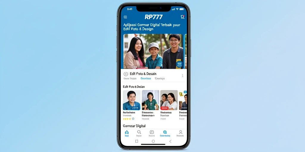 Antarmuka RP777 menampilkan berbagai fitur pengeditan gambar digital yang inovatif.