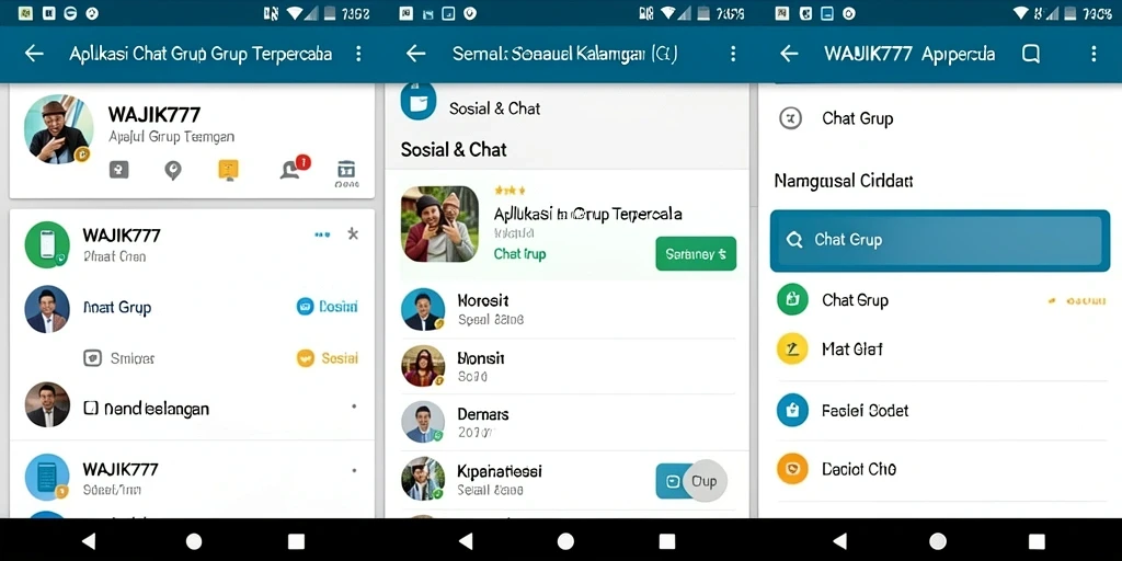 Tampilan antarmuka WAJIK777 dengan fitur Chat Grup yang lengkap.