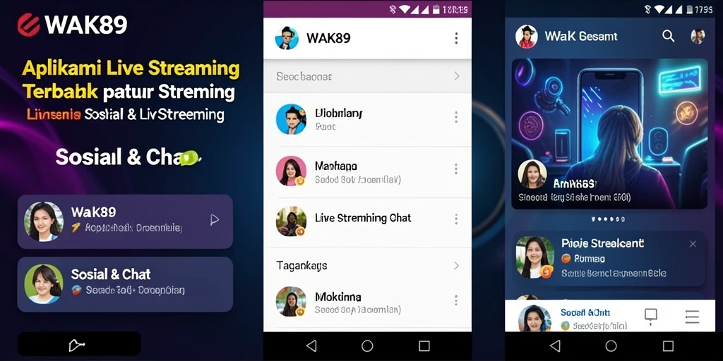 Tampilan antarmuka aplikasi Live Streaming yang menarik dan modern.