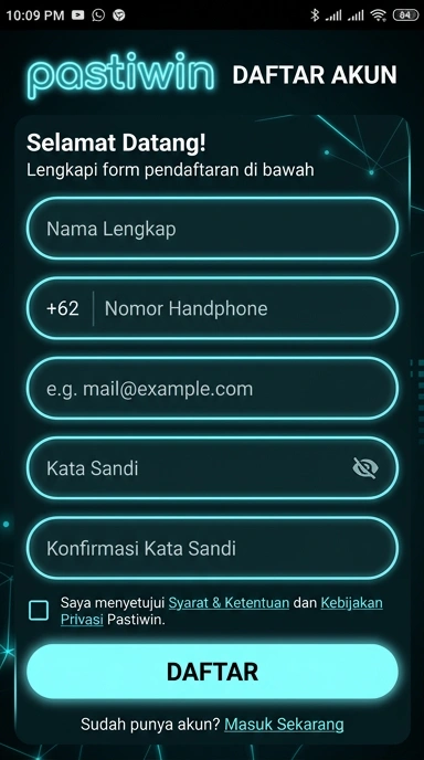 Cara Mudah Buat Akun Baru Pastiwin untuk Android