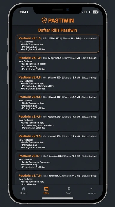 Riwayat Versi Aplikasi Pastiwin untuk Pengguna Android